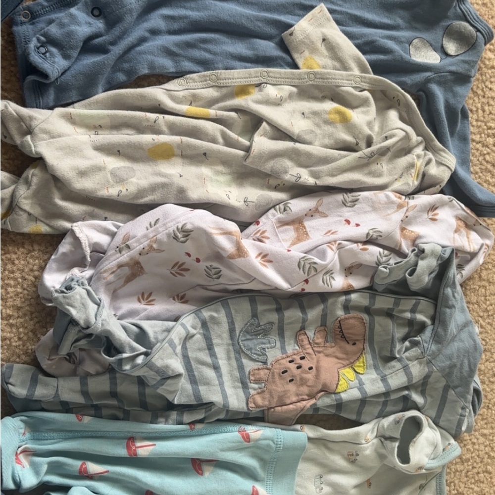 Kids Pajamas Set - Blue, Gray, and White